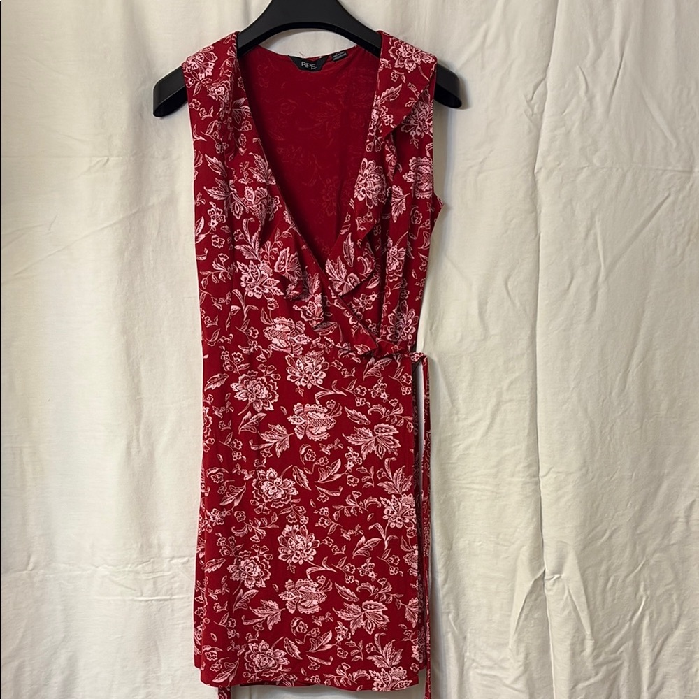 Ripe Scarlet and Ivory Floral Mini Dress